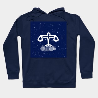 libra, balance, justice, weighing, night, technology, light, universe, cosmos, galaxy, shine, concept, illustration Hoodie